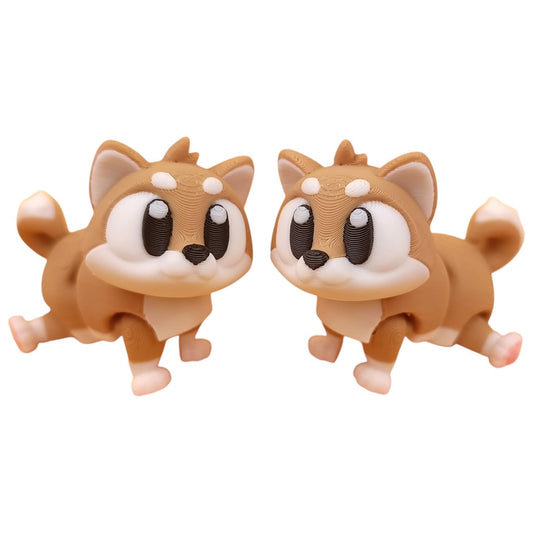 5-Pack Mini Baby Shiba Inu Figurines – Articulated Desk Pet Dogs, Collectible Pocket Animals, Fidget Toys for Teens & Adults – 2 Inch Poseable Figures – 3D Printed in Canada