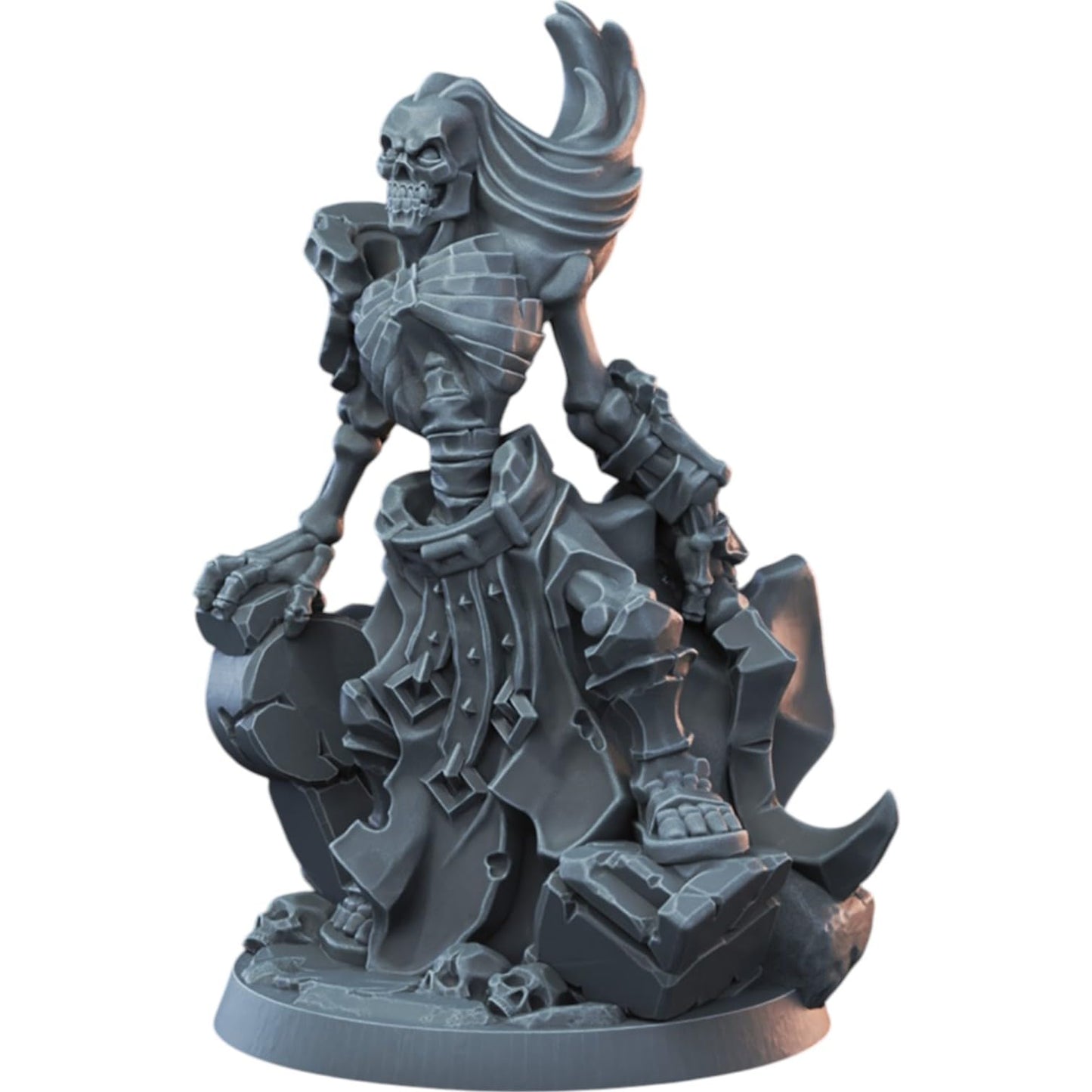 Skeleton Scythe Wraith – Undead Reaper Miniature for Fantasy Tabletop RPG & Wargaming Armies – 3D Printed in Canada (PLA)