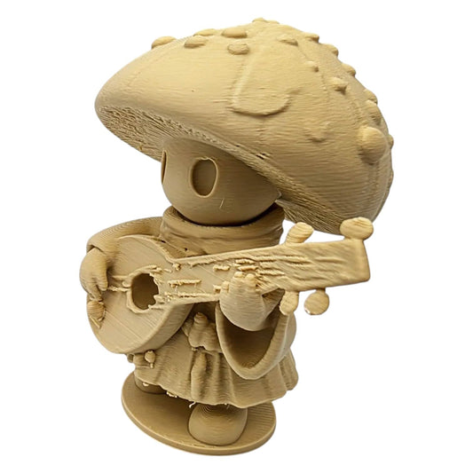 Mushroom Bard Figurine – Shooms Collection Fantasy Decor | Whimsical Mushroom Musician Ornament for Shelf, Desk, or Gifting – 3D Printed in Canada