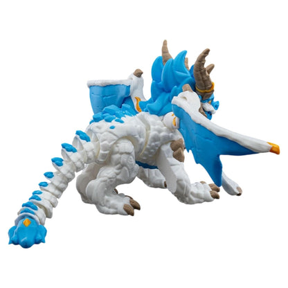 Ice Elemental Dragon Figurine – Fantasy Ice Dragon Statue with Blue Frost Detail – Mythical Creature Collectible for Desk or Shelf Display – 3D Printed in Canada