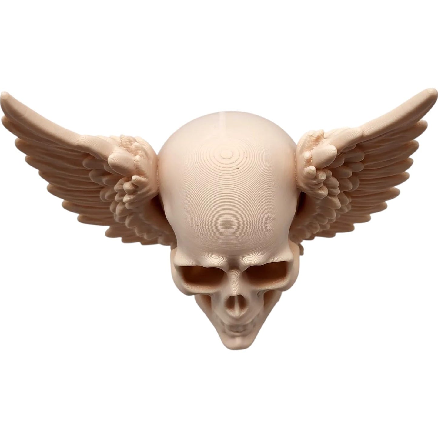 Winged Skull Figurine – Gothic Skull with Feathered Wings for Fantasy Desk or Shelf Display – 3D Printed in Canada