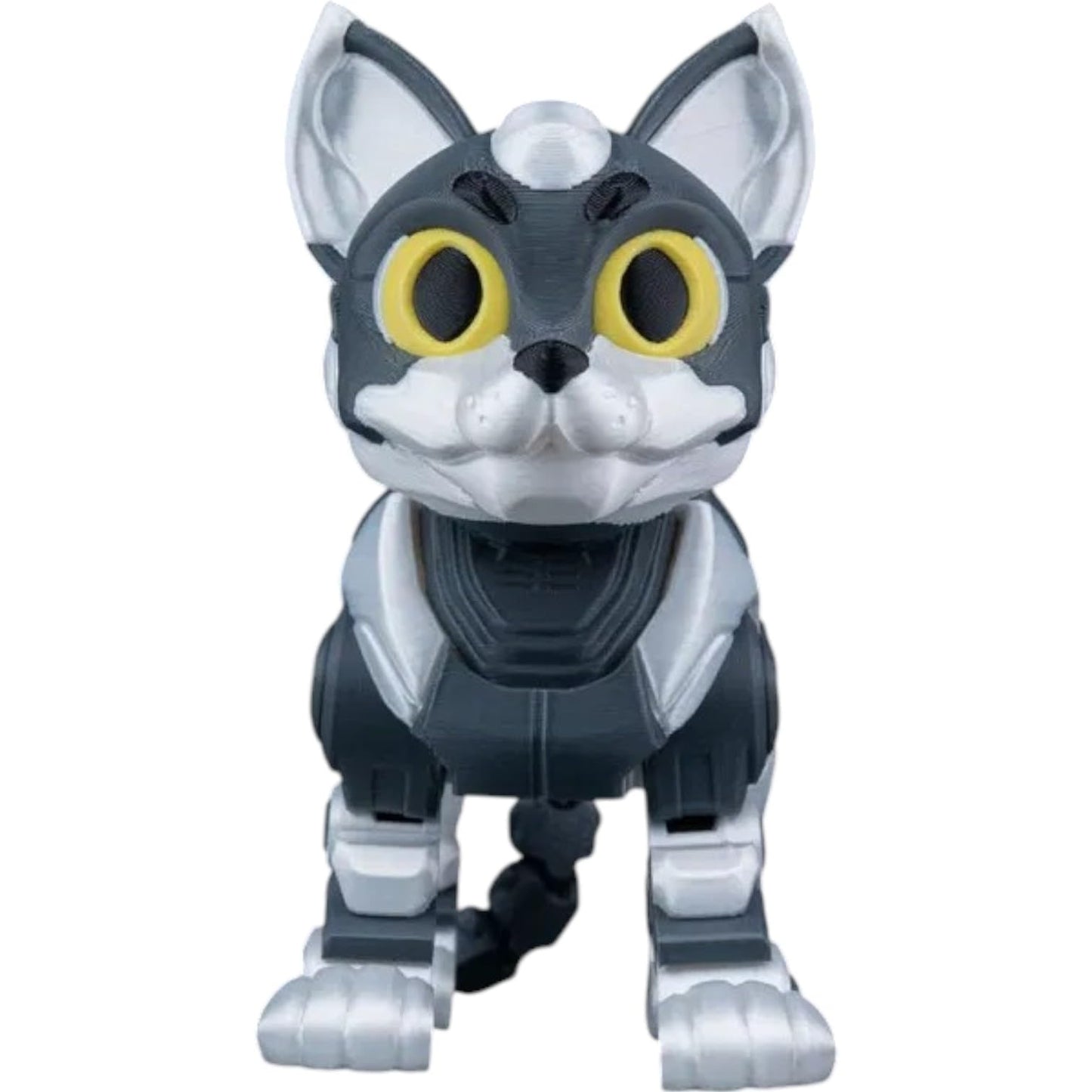 C-47 “ShadowProwler” Articulated Robot Cat Figurine – Posable Fidget Desk Pet for Teens & Adults – Cyberpunk Mech Aesthetic, 3D Printed Toy Display Model – 3D Printed in Canada