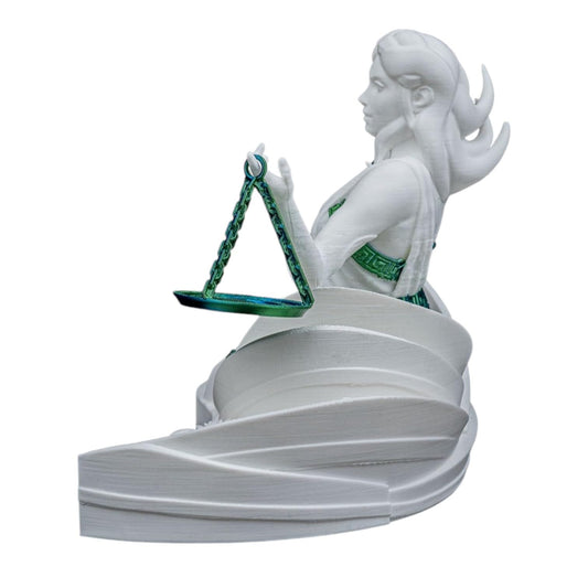 Libra Zodiac Women Figurine – Astrological Scales Decorative Sculpture for Shelf, Desk or Gift Display – 3D Printed in Canada