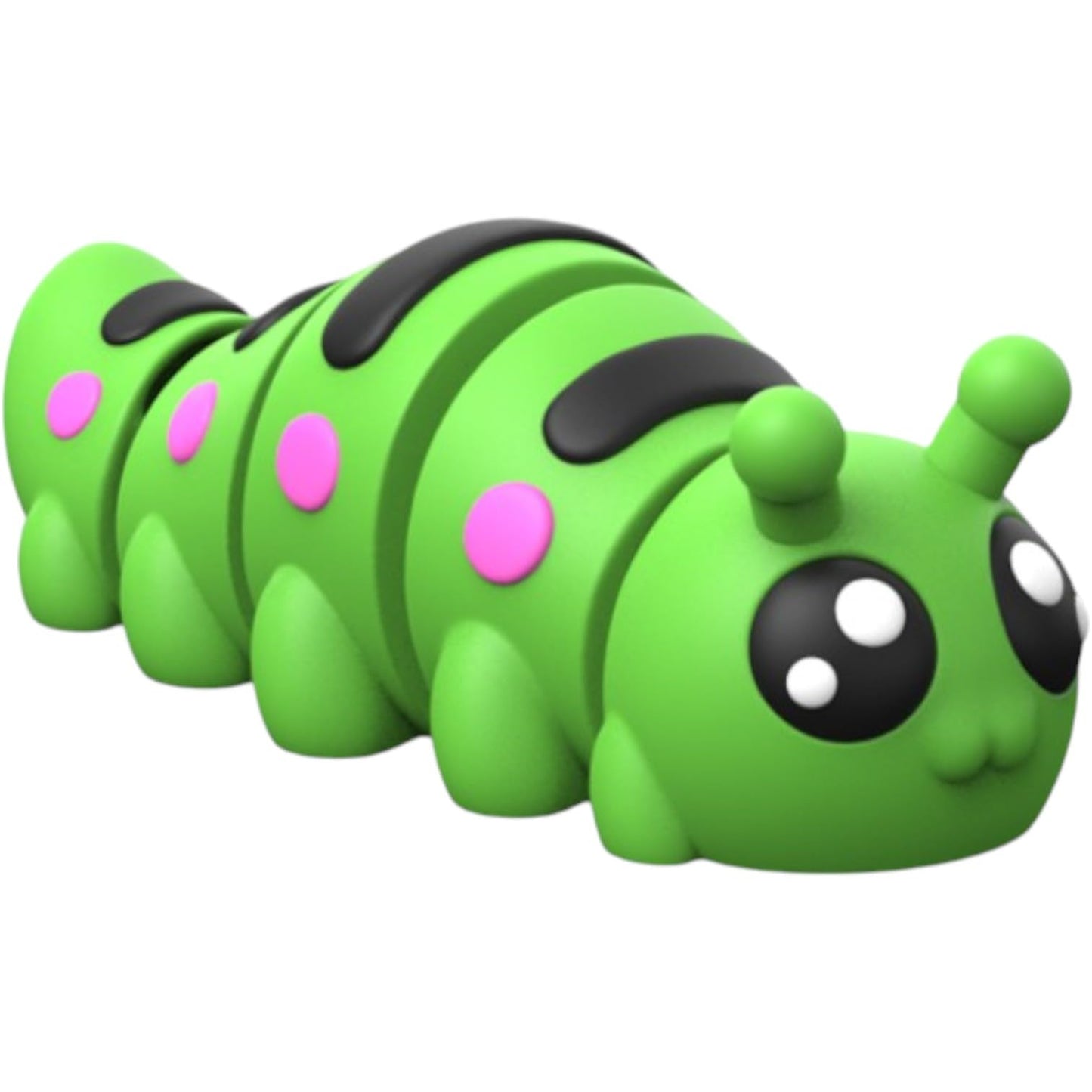 Cute Caterpillar Figurine with Big Eyes – 3D Printed Insect Desk Buddy or Shelf Decor for Teens & Adults, Kawaii Bug Collectible Gift – 3D Printed in Canada
