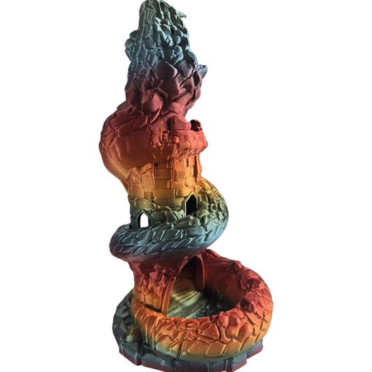Basilisk Dice Tower for DND, Pathfinder, Tabletop RPGs – Dragon Serpent Sculpture Dice Roller – Fantasy Gaming Accessory – 3D Printed in Canada