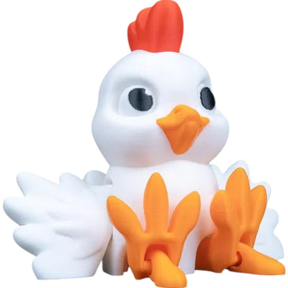Flapping Chicken Fidget Toy – Articulated Winged Chicken Figure with Moving Legs and Beak – Collectible Stress Relief Toy for Teens and Adults – 3D Printed in Canada
