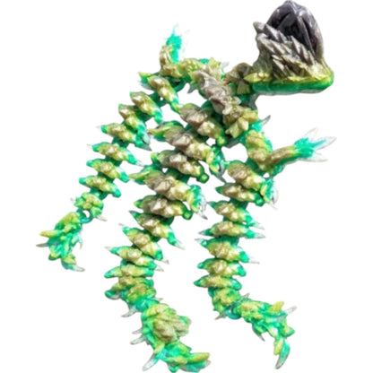 Jellyfish Dragon Figurine – Articulated Collectible Creature with Coral Reef Colors & Poseable Body – 3D Printed in Canada