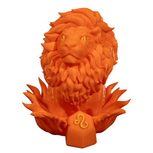 Leo Zodiac Lion Figurine – Astrology-Themed Decorative Sculpture for Home or Office – Horoscope Collectible for Leo Sun Sign Enthusiasts – 3D Printed in Canada