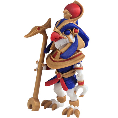 Twisty Ra Egyptian God Articulated Figurine – Poseable Mythical Creature Statue for Display or Desk – Vibrant Ancient Deity Sculpture – 3D Printed in Canada