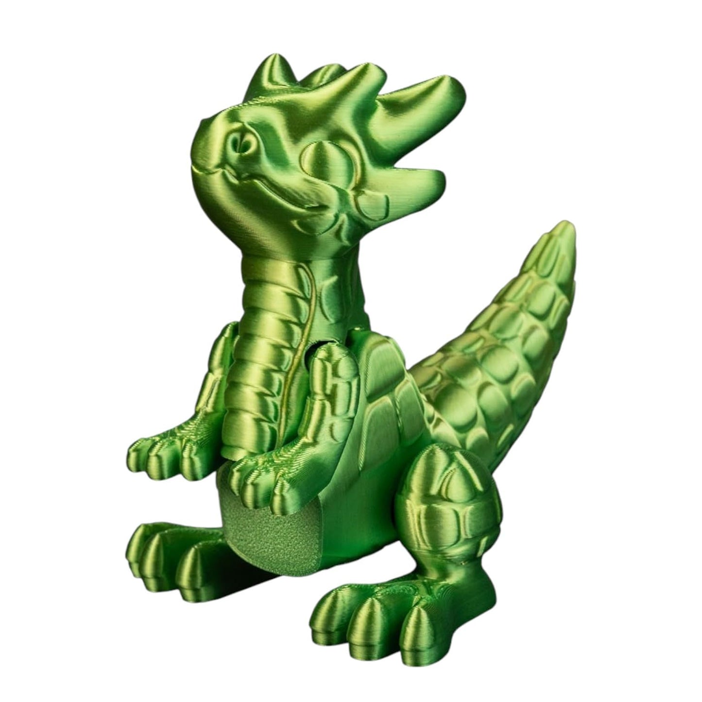 Baby Drake Dragon Figurine – Articulated Fantasy Collectible for Desk or Shelf Display – Metallic Green Finish – 3D Printed in Canada