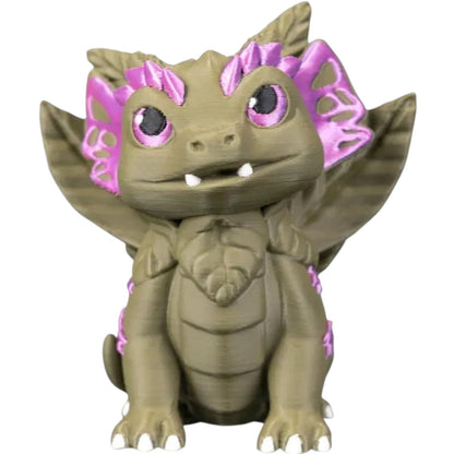 Flora The Dragon Collectible Figurine – Fantasy Creature with Pink Accents, Articulated Display Model for Teens & Adults – 3D Printed in Canada