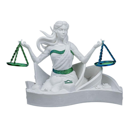 Libra Zodiac Women Figurine – Astrological Scales Decorative Sculpture for Shelf, Desk or Gift Display – 3D Printed in Canada