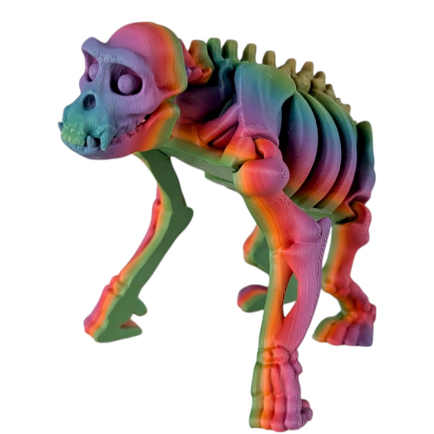 Skeleton Chimp Figurine – Articulated Primate Desk Fidget – Gothic Collectible & Stress Relief – 3D Printed in Canada