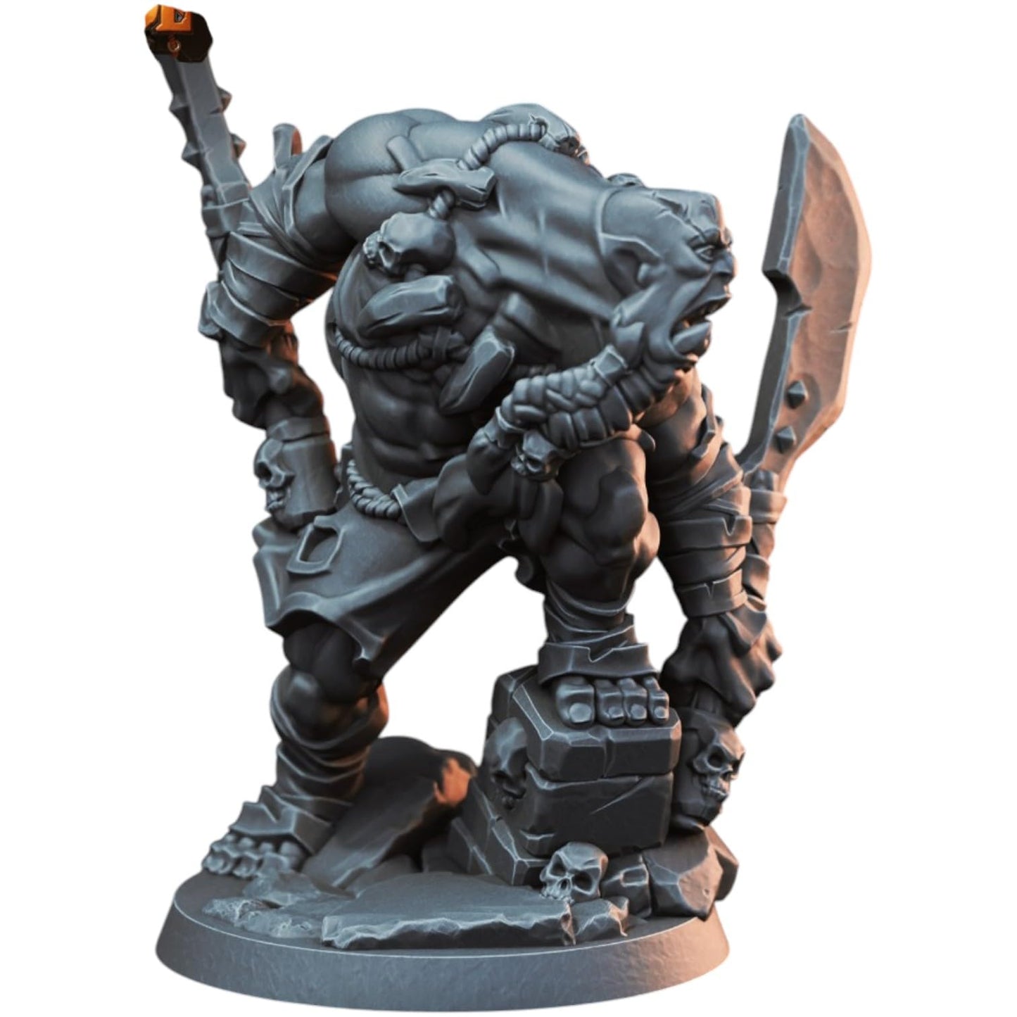 Ork Blood Rager Miniature with Great Axe for Tabletop RPG, Wargaming & Painting – Fantasy Orc Warrior for Dungeon Battles & Warbands – 3D Printed in Canada
