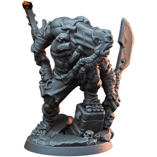 Ork Blood Rager Miniature with Great Axe for Tabletop RPG, Wargaming & Painting – Fantasy Orc Warrior for Dungeon Battles & Warbands – 3D Printed in Canada