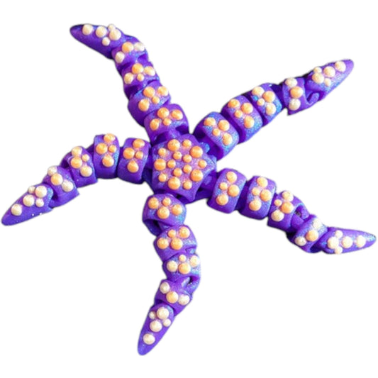 Tiny Starfish Figurine – Articulated Ocean Creature Model – Colorful Sea Collectible & Desk Décor – for Teens & Adults – 3D Printed in Canada