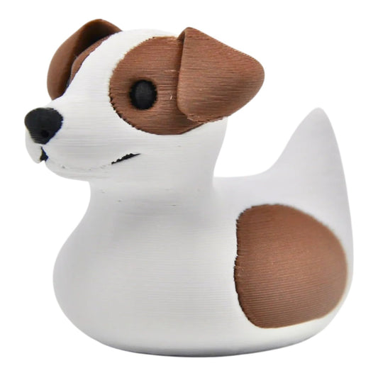 Jack Russell Terrier Duck Figurine - Adorable Dog Collectible for Duck Duck Jeep Enthusiasts - Cute Car Dashboard Décor - Desk & Office Decoration - Cruise Duck for Hiding – 3D Printed in Canada