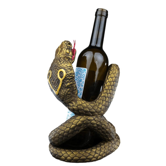Naja’s Embrace Wine Bottle Holder – Striking Cobra Snake Sculpture for Home Bar, Kitchen or Shelf Display – Unique Serpent Décor Accent – 3D Printed in Canada