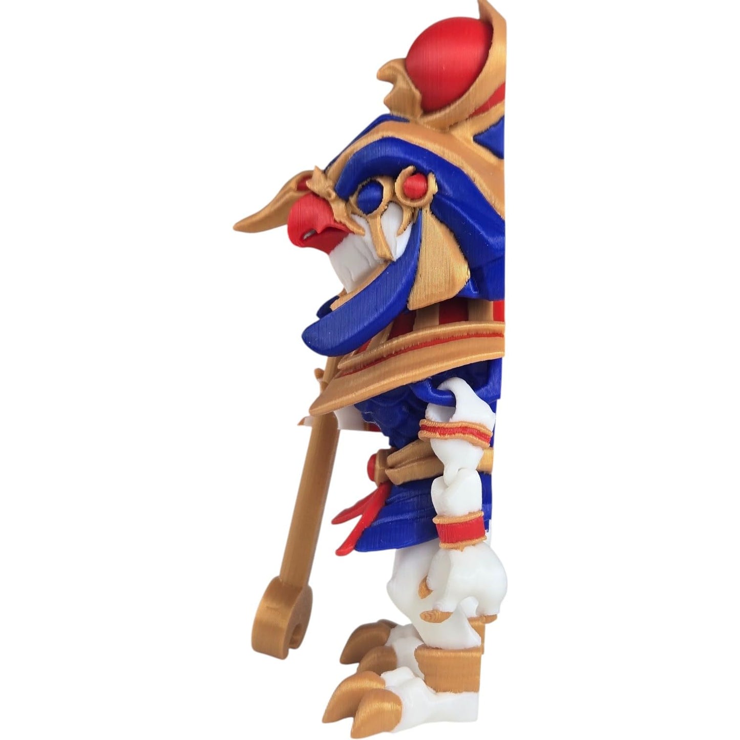 Twisty Ra Egyptian God Articulated Figurine – Poseable Mythical Creature Statue for Display or Desk – Vibrant Ancient Deity Sculpture – 3D Printed in Canada