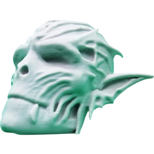 Mummified Elf Skull – Ancient Fantasy Skull Display for Dark Elf Décor, RPG Terrain, Gothic Dioramas & Prop Collections – 3D Printed in Canada