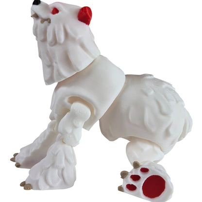 Twisty Polar Bear – Articulated Fantasy Ice Beast with Vibrant Claws, Poseable Limbs & Fierce Expression, Mythical Creature Figurine – 3D Printed in Canada