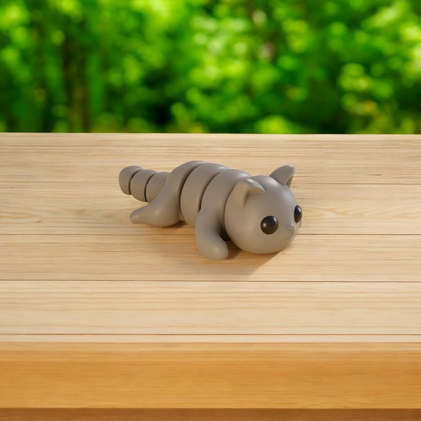 Mini Baby Cat Figurines – Set of 5 Chonky Lying Cat Minis with Glossy Eyes & Curled Tail – Kawaii Wigglitz Pet Decor – 3D Printed in Canada