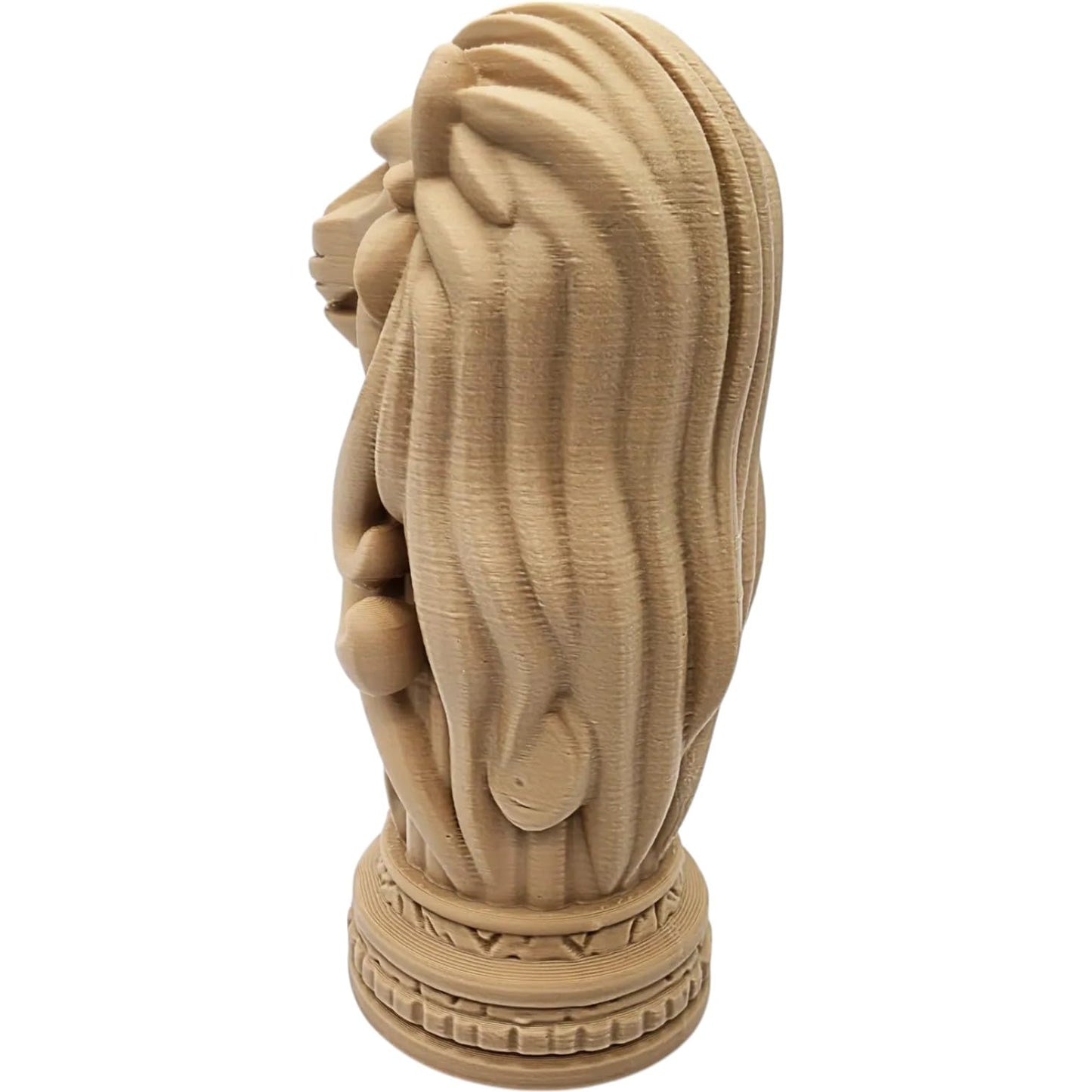 Lion Totem Pole – Regal Lion Bust Sculpture with Spiral Tribal Base – 3D Printed in Canada