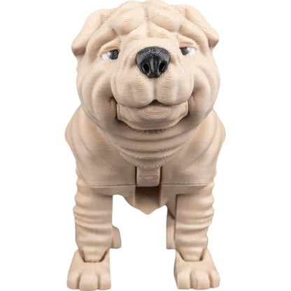 Louis The Shar Pei Dog Figurine – Articulated, Poseable Shar-Pei Statue for Desk or Shelf – Wrinkly Puppy Fidget Collectible for Dog Lovers – 3D Printed in Canada