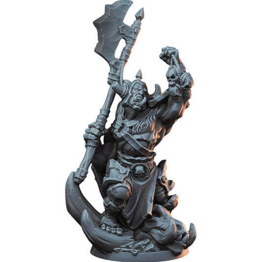 Ork War Master Warlord Miniature for Wargaming & Painting – Fantasy Orc Leader Figurine for Tabletop RPG – 3D Printed in Canada
