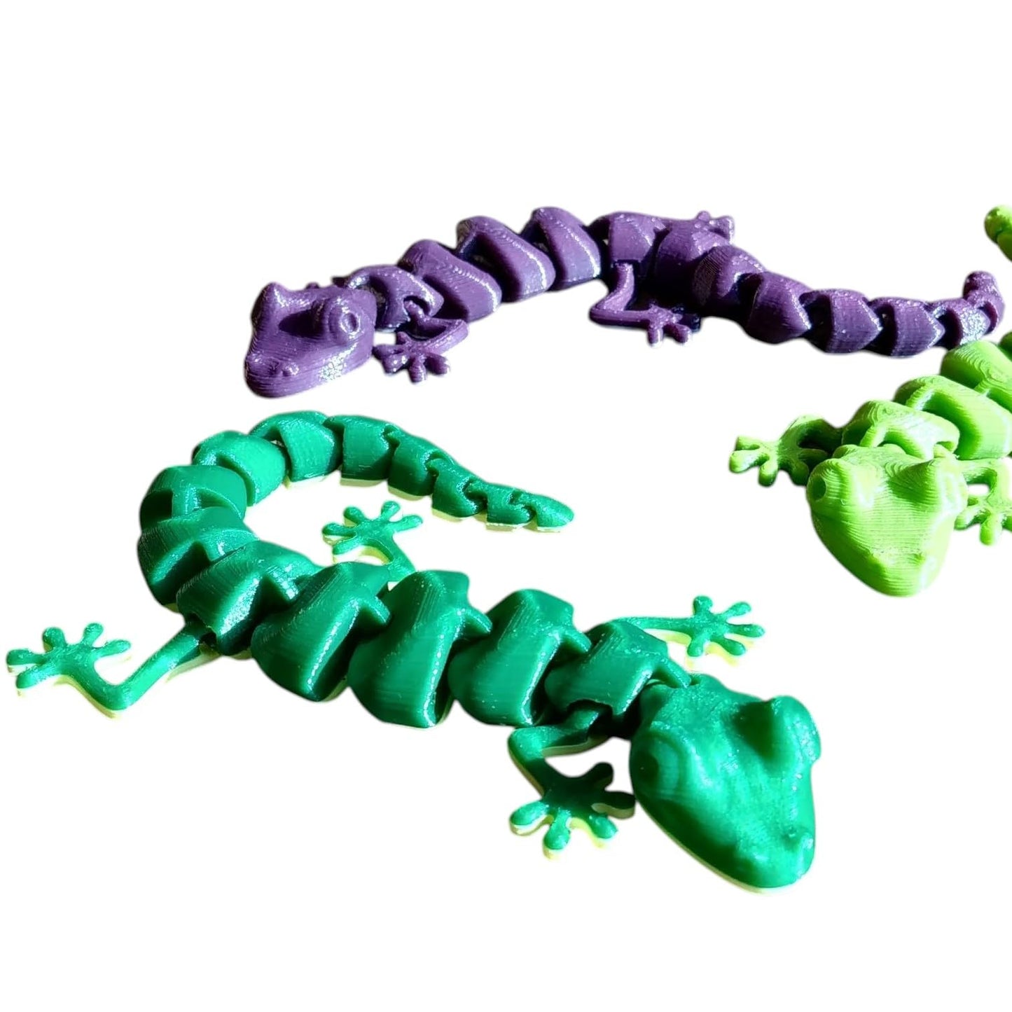 Articulated Lizard Fidget Figurine – Movable Gecko Reptile Toy for Painting, Desk Decor or Stress Relief – 3D Printed in Canada