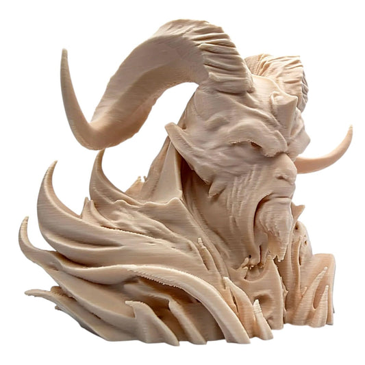 Horned Demon Bust Statue – Gothic Fantasy Monster Sculpture for Desk or Shelf Display, Epic Dark Collectible for Horror Fans – 3D Printed in Canada