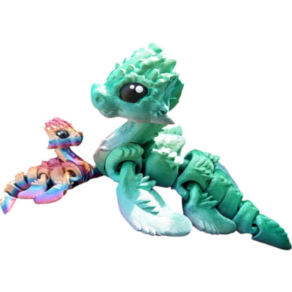 Key The Loch Cinder Monster – Articulated Aquatic Fantasy Figurine with Big Eyes & Poseable Tail – 3D Printed in Canada