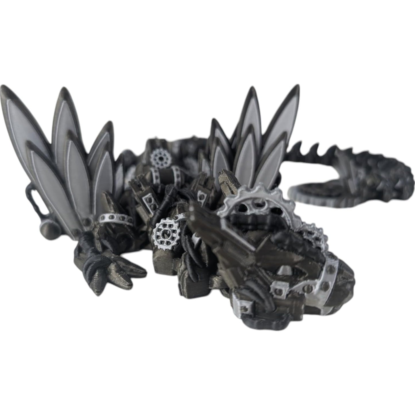 Steampunk Themed Winged Articulating Dragon – Premium Collectible for Teens and Adults – Stress Relief Desk Figurine – 3D Printed in Canada