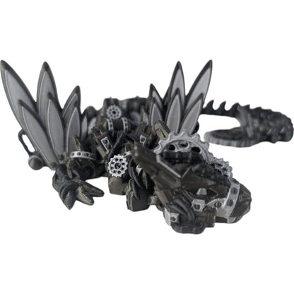 Steampunk Themed Winged Articulating Dragon – Premium Collectible for Teens and Adults – Stress Relief Desk Figurine – 3D Printed in Canada
