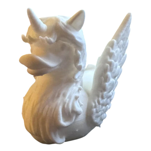 Pegasus Duck Figurine – Mythical Unicorn Duck Sculpture with Wings – Whimsical Collectible for Desk, Shelf or Gift – 3D Printed in Canada