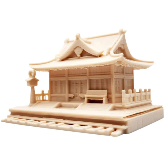 Japanese Train Station Miniature – Traditional Platform & Building Terrain Model for RPG, Dioramas, or Display – Shoji Architecture Style – 3D Printed in Canada