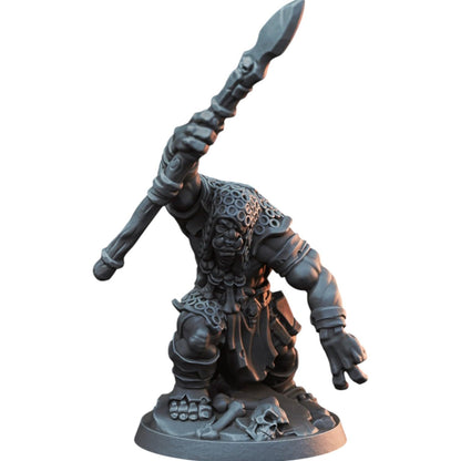 Orc War Band – Set of 8 Savage Warrior Miniatures with Mounts, Spears & Axes for Fantasy Tabletop Battles, RPG Campaigns & Painting – 3D Printed in Canada