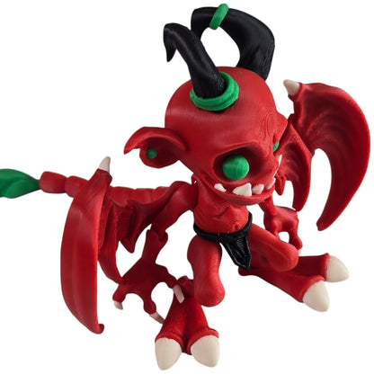Articulated Imp Figurine – Poseable Fantasy Demon Creature for Display or Desk Décor – Gothic Devil-Inspired Fidget Collectible – 3D Printed in Canada