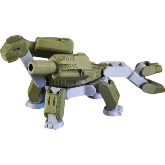 Long Neck Mecha Model Kit by Kitcrafters – Articulated Dino-Style Bot with Poseable Neck & Tail – Display Model for Sci-Fi Collectors – 3D Printed in Canada