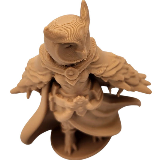 The Druid Owl Figurine – Nature-Themed Fantasy Owl with Feathered Cloak & Elemental Robes – Owls & Dragons Collection – Paintable Display Miniature – 3D Printed in Canada