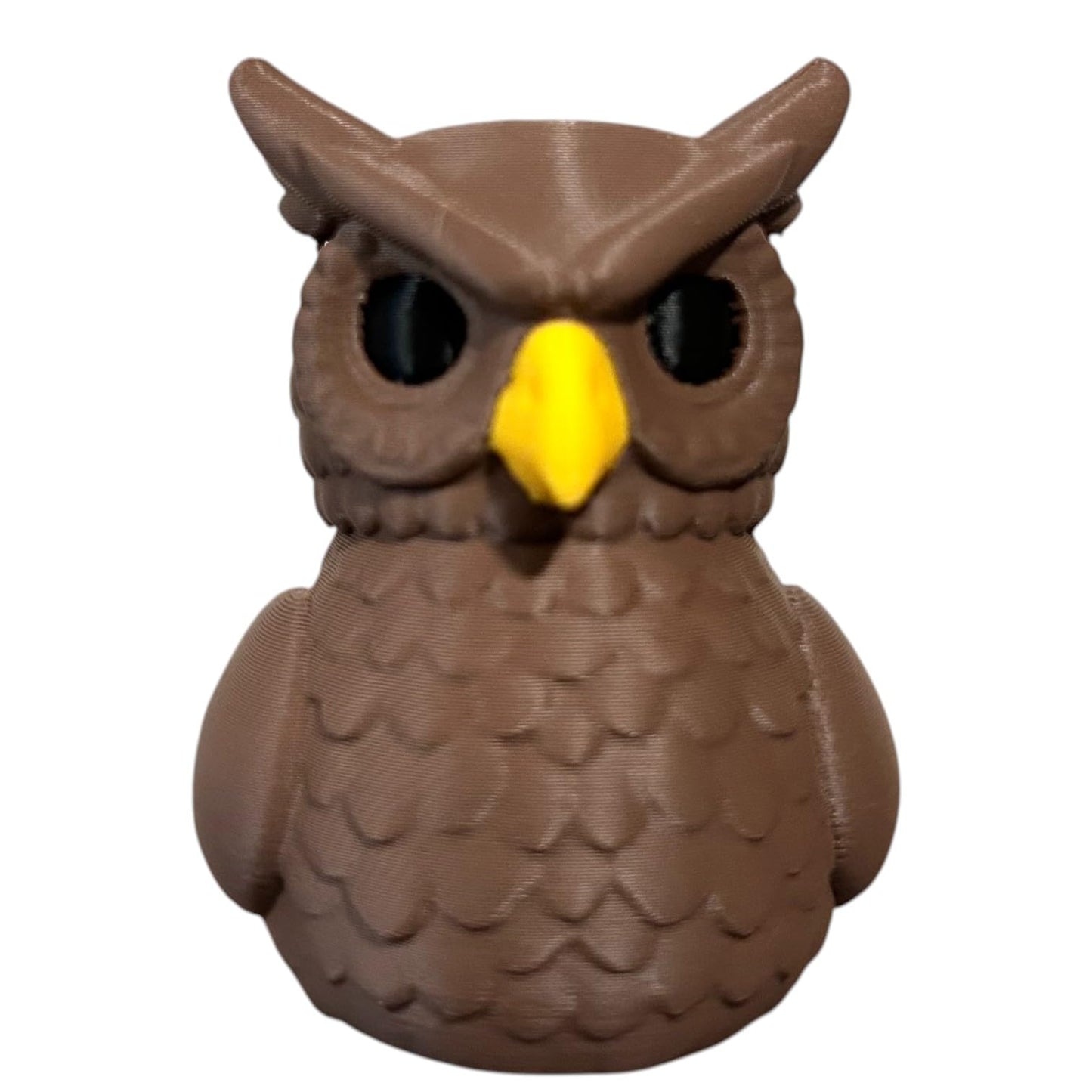 Horned Owl Duck Figurine – Unique Owl-Inspired Duck Collectible with Feathered Texture & Fierce Eyes – Whimsical Shelf Decor for Bird Lovers – 3D Printed in Canada