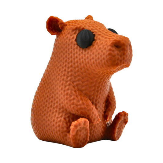 Knitted Capybara Figurine – Cozy Textured Desk Buddy & Shelf Decor Inspired by Internet’s Chillest Animal – 3D Printed in Canada