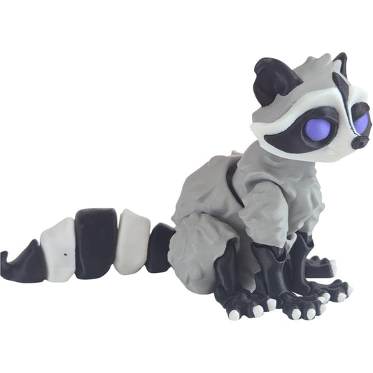 Articulated Twisty Raccoon Figurine – Gothic Fantasy Woodland Collectible for Teens & Adults – Poseable Desk Display – 3D Printed in Canada