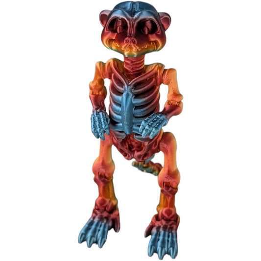 Skeleton Meerkat Figurine – Articulated Creepy Cute Animal Skeleton for Desk Décor or Halloween Display – 3D Printed in Canada