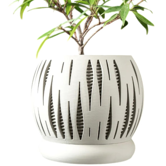 Modern Split Design Planter Pot for Indoor Plants – Unique Layered Decorative Flower Container for Home or Office – 3D Printed in Canada
