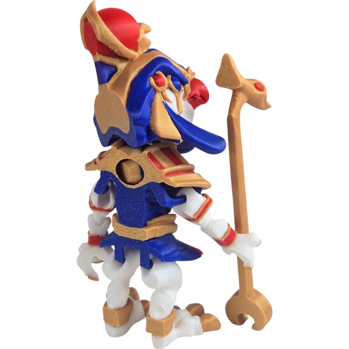 Twisty Ra Egyptian God Articulated Figurine – Poseable Mythical Creature Statue for Display or Desk – Vibrant Ancient Deity Sculpture – 3D Printed in Canada