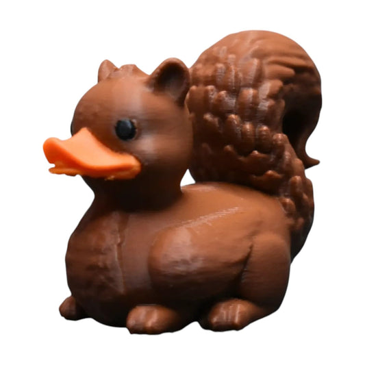 Squirrel Duck Figurine - Funny Woodland Animal Collectible for Duck Duck Jeep & Cruise Ship Hiding - Unique Rubber Duck Alternative - Cute Desk Decor – 3D Printed in Canada