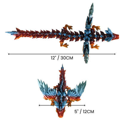 Articulating Crystalwing Dragon Figurine – Rainbow Fidget Desk Toy for Teens and Adults – Stress Relief & Collectible – 3D Printed in Canada