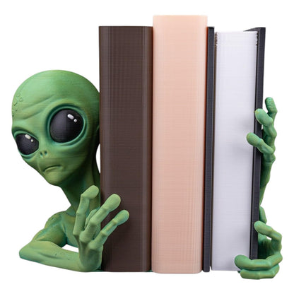 Shelf Invader Bookend – Alien-Themed Sci-Fi Bookshelf Organizer – Unique Decorative Book Holder – 3D Printed in Canada