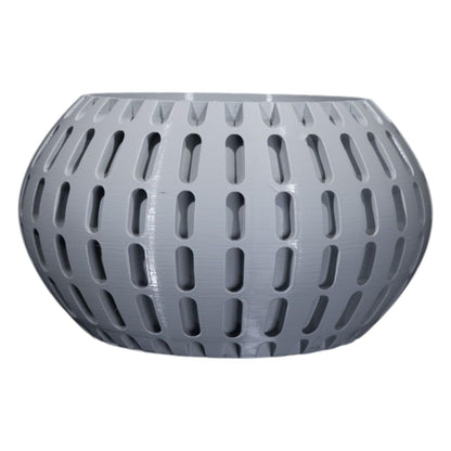 Modern Geometric Xander Planter – Decorative 3D Printed Vase for Succulents, Faux Plants & Home Accents – Unique Slotted Bowl-Style Indoor Planter – 3D Printed in Canada